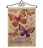 Butterflies Loves - Valentines Spring Vertical Impressions Decorative Flags HG101067 Made In USA