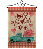 Valentines Truck - Valentines Spring Vertical Impressions Decorative Flags HG101069 Made In USA