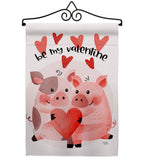 Valentines Piggy - Valentines Spring Vertical Impressions Decorative Flags HG101070 Made In USA