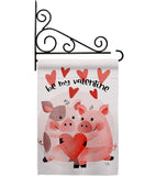 Valentines Piggy - Valentines Spring Vertical Impressions Decorative Flags HG101070 Made In USA