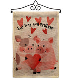 Valentines Piggy - Valentines Spring Vertical Impressions Decorative Flags HG101070 Made In USA