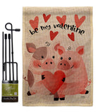 Valentines Piggy - Valentines Spring Vertical Impressions Decorative Flags HG101070 Made In USA