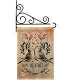 Love Birds Valentines - Valentines Spring Vertical Impressions Decorative Flags HG137015 Made In USA