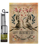 Love Birds Valentines - Valentines Spring Vertical Impressions Decorative Flags HG137015 Made In USA