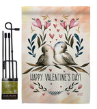Love Birds Valentines - Valentines Spring Vertical Impressions Decorative Flags HG137015 Made In USA