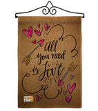 All You Need is Love - Valentines Spring Vertical Impressions Decorative Flags HG137051 Made In USA