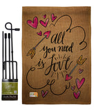 All You Need is Love - Valentines Spring Vertical Impressions Decorative Flags HG137051 Made In USA