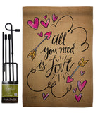 All You Need is Love - Valentines Spring Vertical Impressions Decorative Flags HG137051 Made In USA