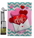 Send My Love Valentine's - Valentines Spring Vertical Impressions Decorative Flags HG137143 Made In USA