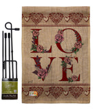 Classic Valentine Love - Valentines Spring Vertical Impressions Decorative Flags HG137144 Made In USA