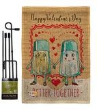 Better Together - Valentines Spring Vertical Impressions Decorative Flags HG137146 Made In USA