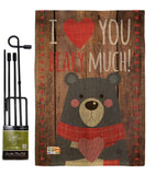 I Love You Beary Much - Valentines Spring Vertical Impressions Decorative Flags HG191093 Made In USA