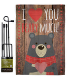 I Love You Beary Much - Valentines Spring Vertical Impressions Decorative Flags HG191093 Made In USA