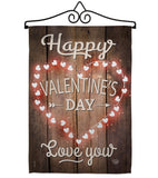 Happy Valentine's Day - Valentines Spring Vertical Impressions Decorative Flags HG191094 Made In USA