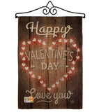 Happy Valentine's Day - Valentines Spring Vertical Impressions Decorative Flags HG191094 Made In USA