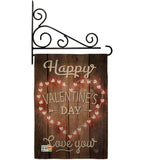 Happy Valentine's Day - Valentines Spring Vertical Impressions Decorative Flags HG191094 Made In USA