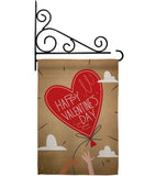 Sweet Valentine's Day Balloon - Valentines Spring Vertical Impressions Decorative Flags HG191099 Made In USA