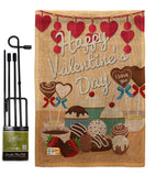 Sweet Valentines Day - Valentines Spring Vertical Impressions Decorative Flags HG192053 Made In USA