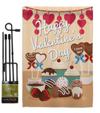 Sweet Valentines Day - Valentines Spring Vertical Impressions Decorative Flags HG192053 Made In USA