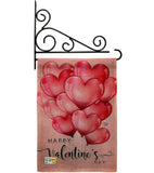 Happy Love Balloons - Valentines Spring Vertical Impressions Decorative Flags HG192150 Made In USA