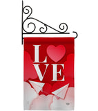 Paper Love Plane - Valentines Spring Vertical Impressions Decorative Flags HG192411 Made In USA