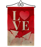 Paper Love Plane - Valentines Spring Vertical Impressions Decorative Flags HG192411 Made In USA