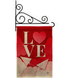 Paper Love Plane - Valentines Spring Vertical Impressions Decorative Flags HG192411 Made In USA