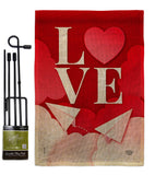 Paper Love Plane - Valentines Spring Vertical Impressions Decorative Flags HG192411 Made In USA