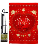 Valentines - Valentines Spring Vertical Impressions Decorative Flags HG192412 Made In USA