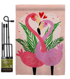 Flamingo Love - Valentines Spring Vertical Impressions Decorative Flags HG192540 Made In USA