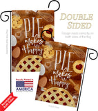 Pie Makes Me Happy - Vegetable Food Vertical Impressions Decorative Flags HG117060 Made In USA