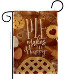 Pie Makes Me Happy - Vegetable Food Vertical Impressions Decorative Flags HG117060 Made In USA