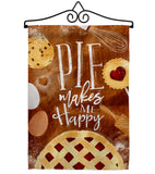 Pie Makes Me Happy - Vegetable Food Vertical Impressions Decorative Flags HG117060 Made In USA