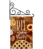 Pie Makes Me Happy - Vegetable Food Vertical Impressions Decorative Flags HG117060 Made In USA