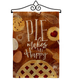 Pie Makes Me Happy - Vegetable Food Vertical Impressions Decorative Flags HG117060 Made In USA