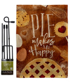 Pie Makes Me Happy - Vegetable Food Vertical Impressions Decorative Flags HG117060 Made In USA