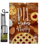 Pie Makes Me Happy - Vegetable Food Vertical Impressions Decorative Flags HG117060 Made In USA