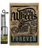 Two Wheels - Vehicle Interests Vertical Impressions Decorative Flags HG115257 Made In USA