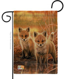 Foxes - Wildlife Nature Vertical Impressions Decorative Flags HG110086 Made In USA