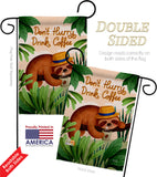 Sloth Drink Coffee - Wildlife Nature Vertical Impressions Decorative Flags HG130310 Made In USA