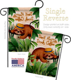 Sloth Drink Coffee - Wildlife Nature Vertical Impressions Decorative Flags HG130310 Made In USA