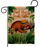 Sloth Drink Coffee - Wildlife Nature Vertical Impressions Decorative Flags HG130310 Made In USA