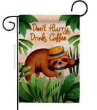 Sloth Drink Coffee - Wildlife Nature Vertical Impressions Decorative Flags HG130310 Made In USA