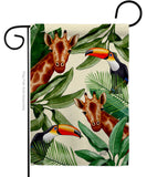 Giraffe & Toucan - Wildlife Nature Vertical Impressions Decorative Flags HG137579 Made In USA