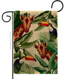 Giraffe & Toucan - Wildlife Nature Vertical Impressions Decorative Flags HG137579 Made In USA