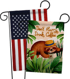 Sloth Drink Coffee - Wildlife Nature Vertical Impressions Decorative Flags HG130310 Made In USA