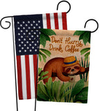 Sloth Drink Coffee - Wildlife Nature Vertical Impressions Decorative Flags HG130310 Made In USA