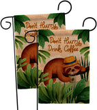 Sloth Drink Coffee - Wildlife Nature Vertical Impressions Decorative Flags HG130310 Made In USA