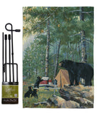 Bears Campsite - Wildlife Nature Vertical Impressions Decorative Flags HG110044 Made In USA