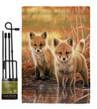 Foxes - Wildlife Nature Vertical Impressions Decorative Flags HG110086 Made In USA